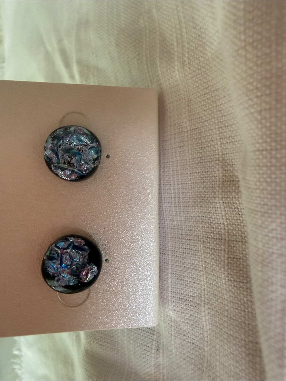 Iridescent Blue-Purple Round Stud Earrings - Women Jewelry Earrings